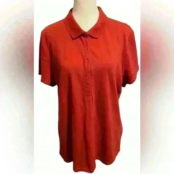 Croft & Barrow Women’s XL The Classic Polo Red Short Sleeve - Picture 1 of 3